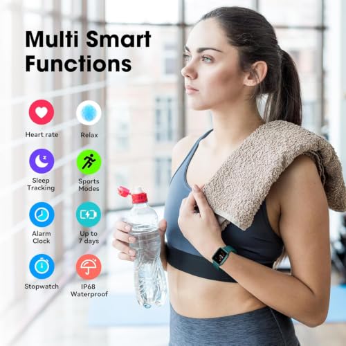 LIVIKEY Green Fitness Tracker Watch with Heart Rate & Sleep Monitoring