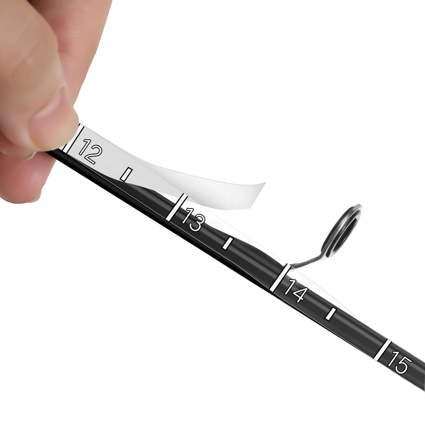 Affrolling 2 Pcs 36 Inch Fish Measuring Tape Stickers Waterproof Transparent Vinyl Fish Measuring Decal Adhesive Boat Ruler Clear Boat Accessories(White)