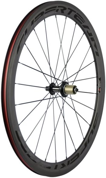 Superteam Carbon Fiber Road Bike Wheels 700C Clincher Wheelset 50mm Matte 23 Width (Transparent Decal)