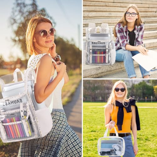 Yellow Floral Clear Backpack with Lunch Bag Set for Women & Men