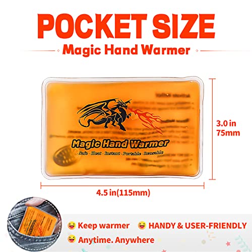 8 Pack Magic Hand Warmers, Reusable Snap Heat Packs, Reusable Pocket Hand Warmers, Portable handwarmers Used for Outdoor, Indoor, Working, Studying, Camping, Warm Gifts for Adults or Kids(02)