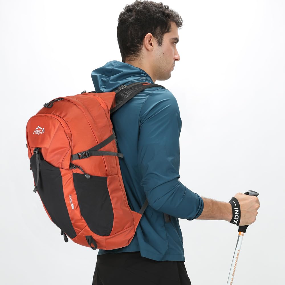 IX INOXTO Hiking Hydration Backpack with 3l Water Bladder for Women and Men 25L Water Backpack for Hiking, Cycling, Running, Climbing, Camping (Orange) (Orange)