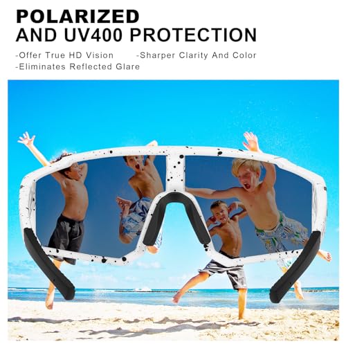 MVPTGRS Youth Baseball Sunglasses for Boys Girls Age 8-14 TR90 Frame Kids Sport Sunglasses for Softball Cycling Baseball Golf