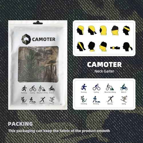 Camo Face Mask & Neck Gaiter - UV Sun Protection, Cooling for Men & Women - Hunting, Fishing, Cycling, Hiking