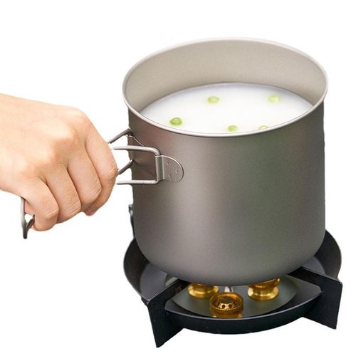 BY-J 2 Piece-Set Titanium Bowl Pot Set with Folding Handle, Outdoor Camping Picnic Pan, Ultralight Cooking Tableware Picnic Dishes
