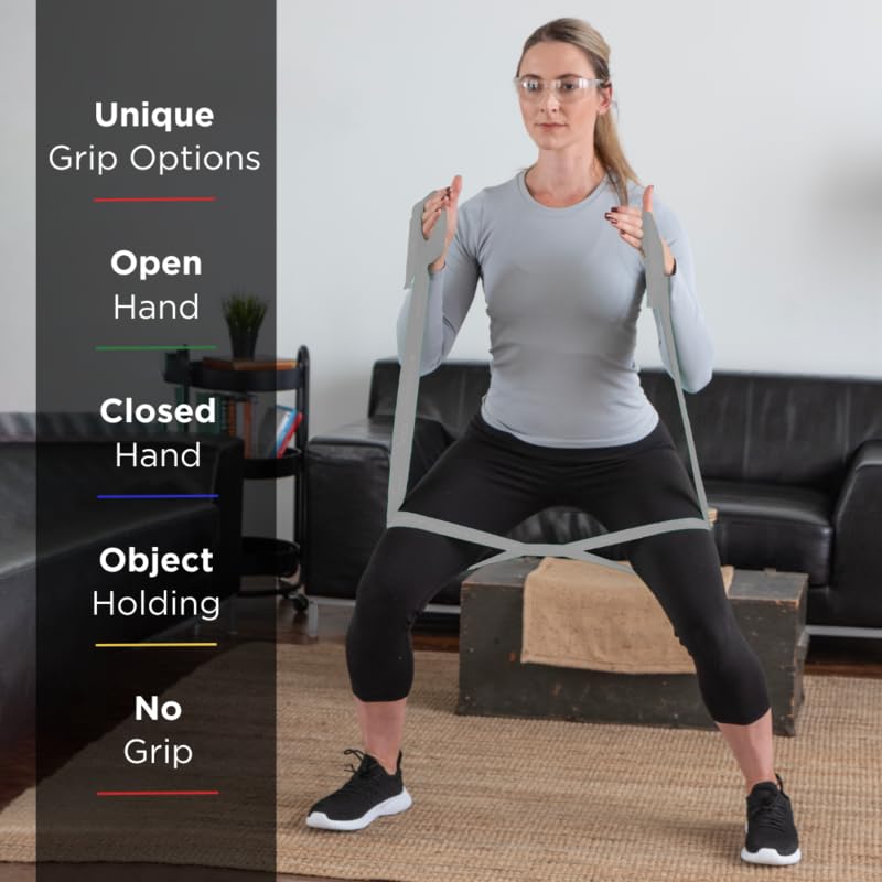 THERABAND CLX Resistance Band with Loops, Fitness Band for Home Exercise and Full Body Workouts, Portable Gym Equipment, Gift for Athlete, Individual 5 Foot Band, Silver, Super Heavy, Level 7