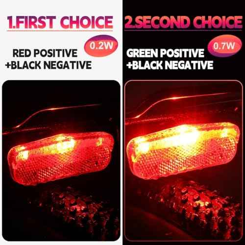 EBike Tail Light with SM Connector, DC 6V-60V, Integrated Reflector, Fits 50mm / 80mm Rack Mount, Waterproof IPX5, with 2 Brightness Choice Electric Bike Taillight