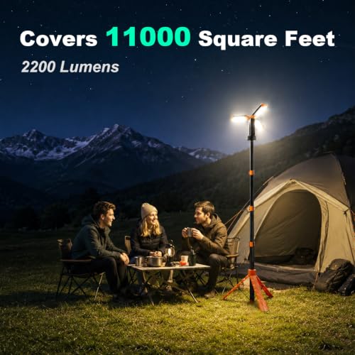 10,000mAh Dimmable Camping Light with Tripod, Rechargeable Work Lantern