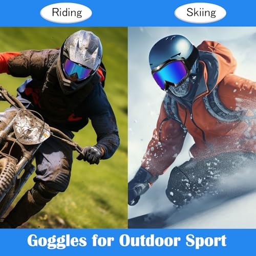 Motorcycle ATV Dirt Bike Goggles 2-Pack with Color and Clear Lenses