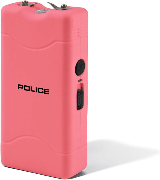 POLICE Stun Gun for Self Defense 800 – High Voltage Mini Rechargeable with LED Flashlight, Compact & Heavy Duty – Personal Security for Women – Pink