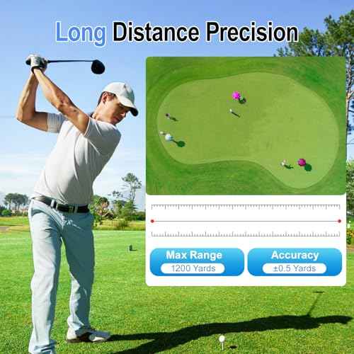 Range Finder Golf Rangefinder with Slope, 1200 Yards Laser Range Finder with 7X Magnification, Rechargeable Golf Range Finder with Flag Lock, Vibration, Magnetic, Golf Accessories for Men and Women