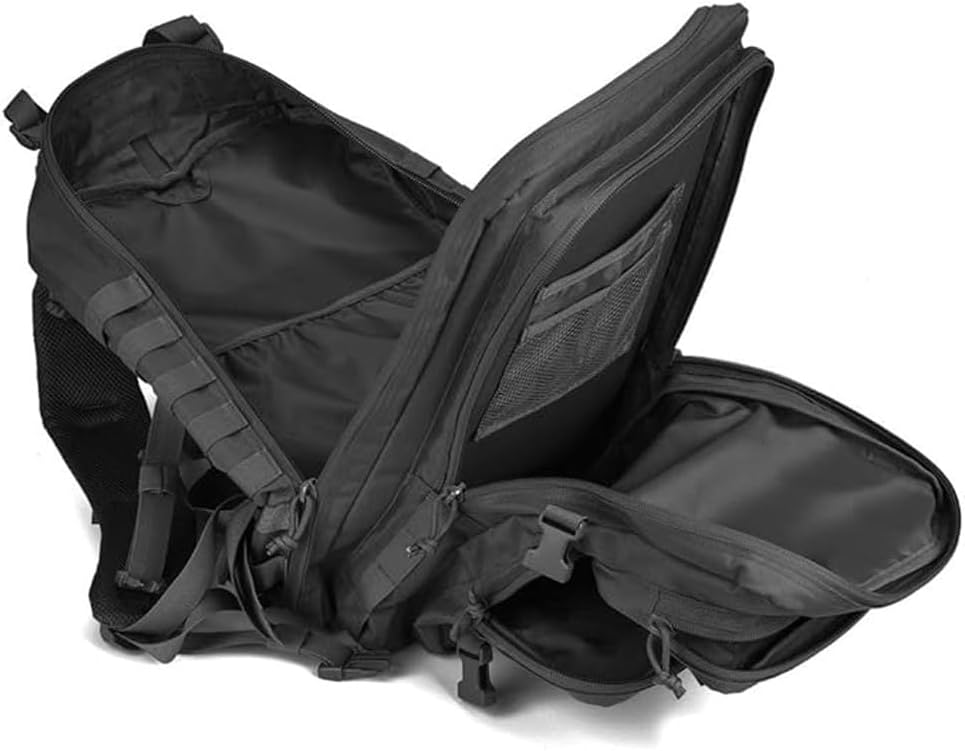REEBOW GEAR Tactical Backpack 40L Large Army 3 Day Assault Pack Molle Bug Bag Backpacks Military Style Rucksacks (Black)