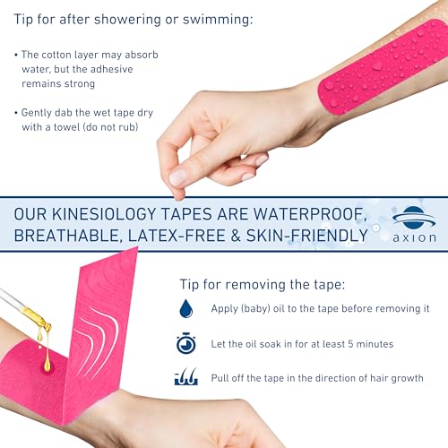 Pre-Cut Kinesiology Tapes 50 Strips Black and Pink Waterproof Skin-Friendly Elastic Sports Tape