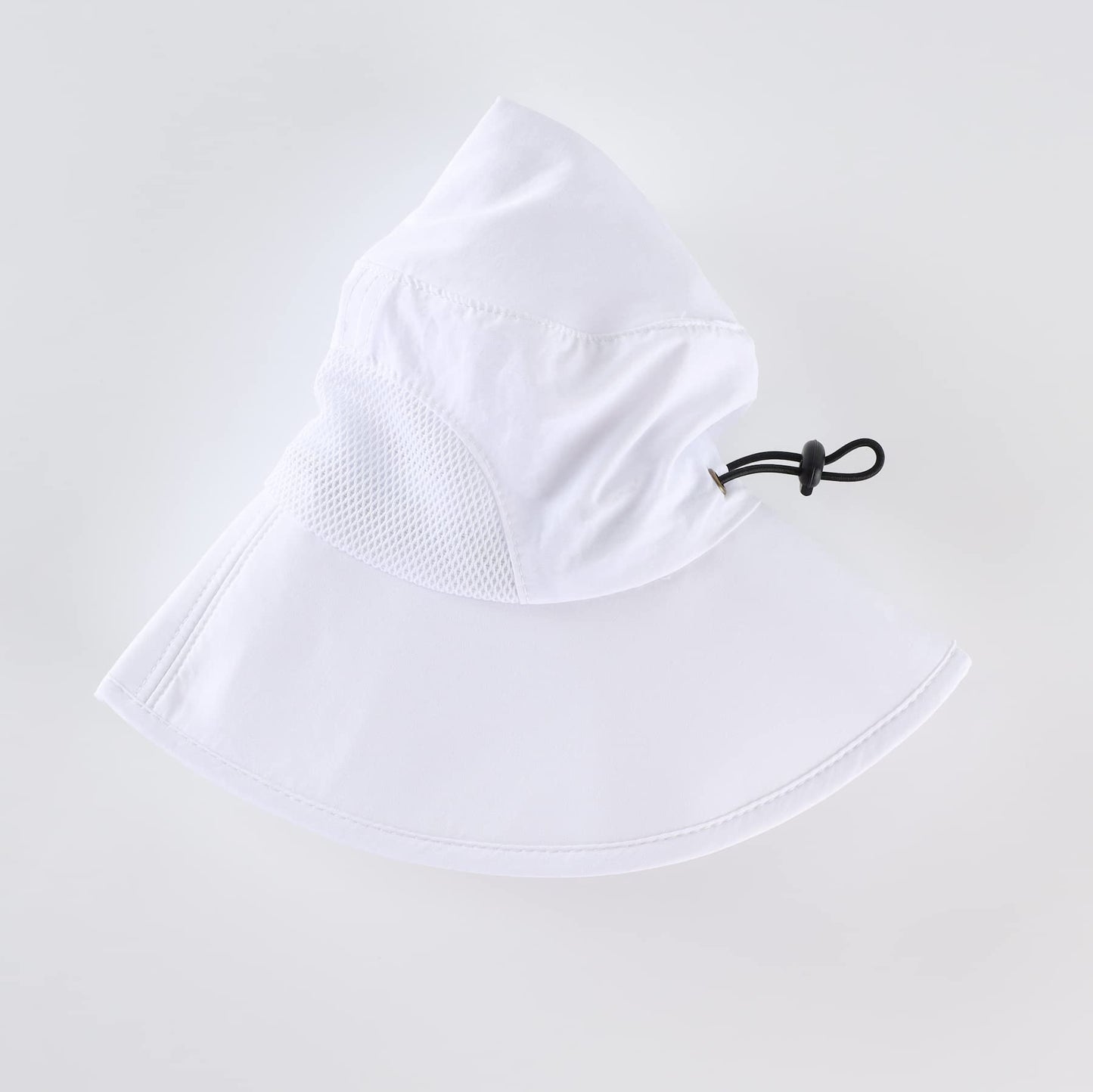 Home Prefer Outdoor Mens UPF50+ Sun Hat Wide Brim Fishing Hat with Neck Flap (White)