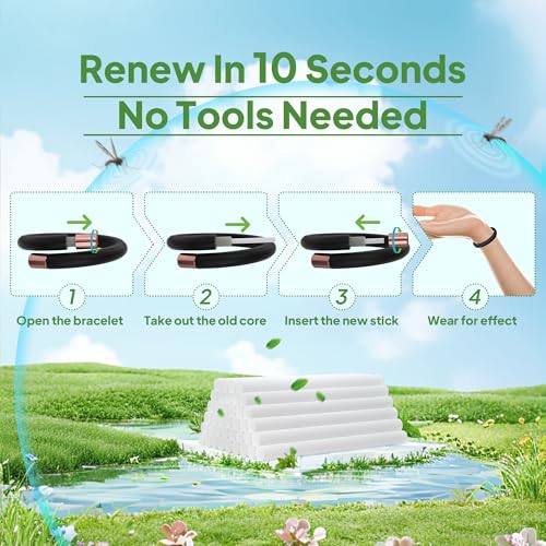 BuggyBands Mosquito Repellent Bracelet Refill Oil Sticks - 30 Pack Refills