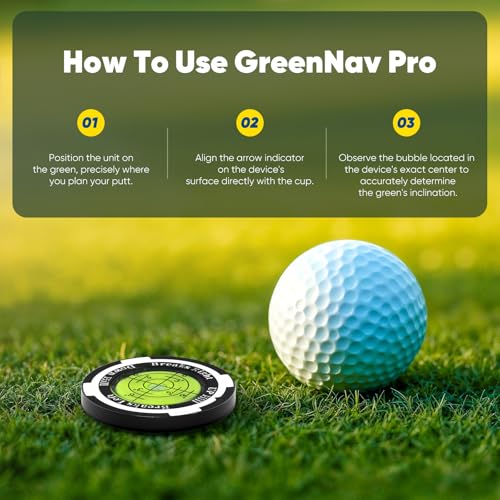 Golf Green Reading & Ball Marker Tool - Black & Green Version 1