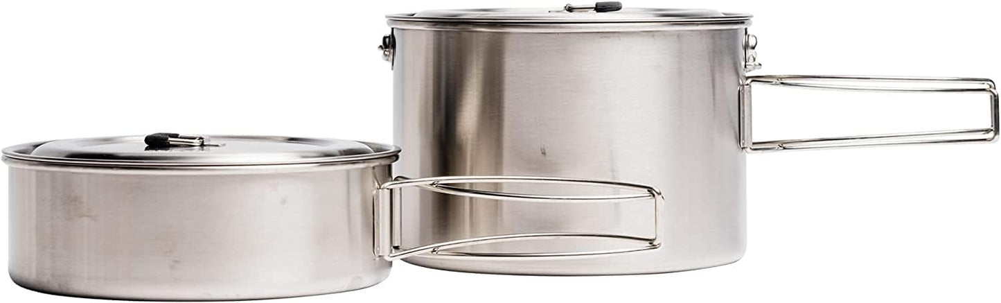 Solo Stove 2-Pot Set - Stainless Steel Camping Cookware for Backpacking & Survival