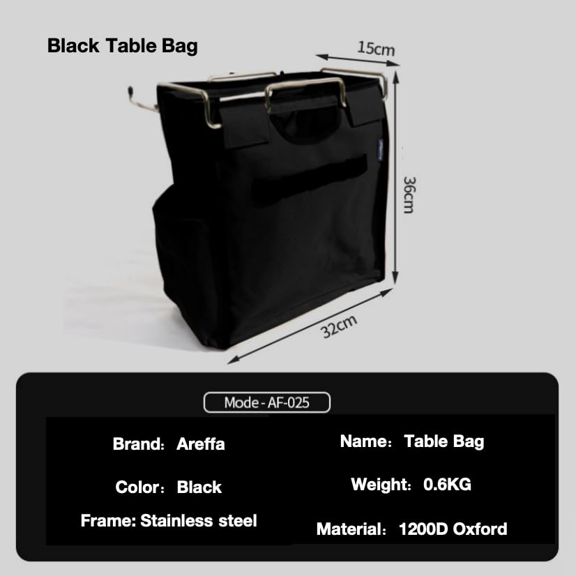 AREFFA Portable Outdoor Storage Bag - Waterproof Side Pockets for Camping Table, Organizes Utensils & Accessories