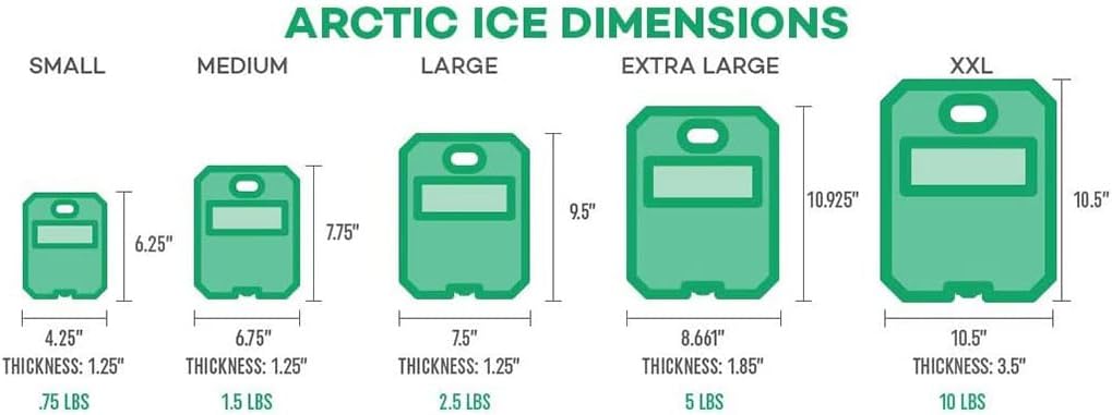 Arctic Ice Alaskan Series Reusable Ice Pack - Long-Lasting, Freezes at 32°F for Food & Drinks