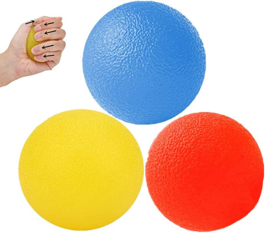 3 Resistance Levels Hand Exercise Balls, Stress Balls for Adults, Squeeze Balls for Physical Therapy, Hand Grip Strength Trainer Hand Squeezers for Strength, Wrist Forearm Finger Exerciser
