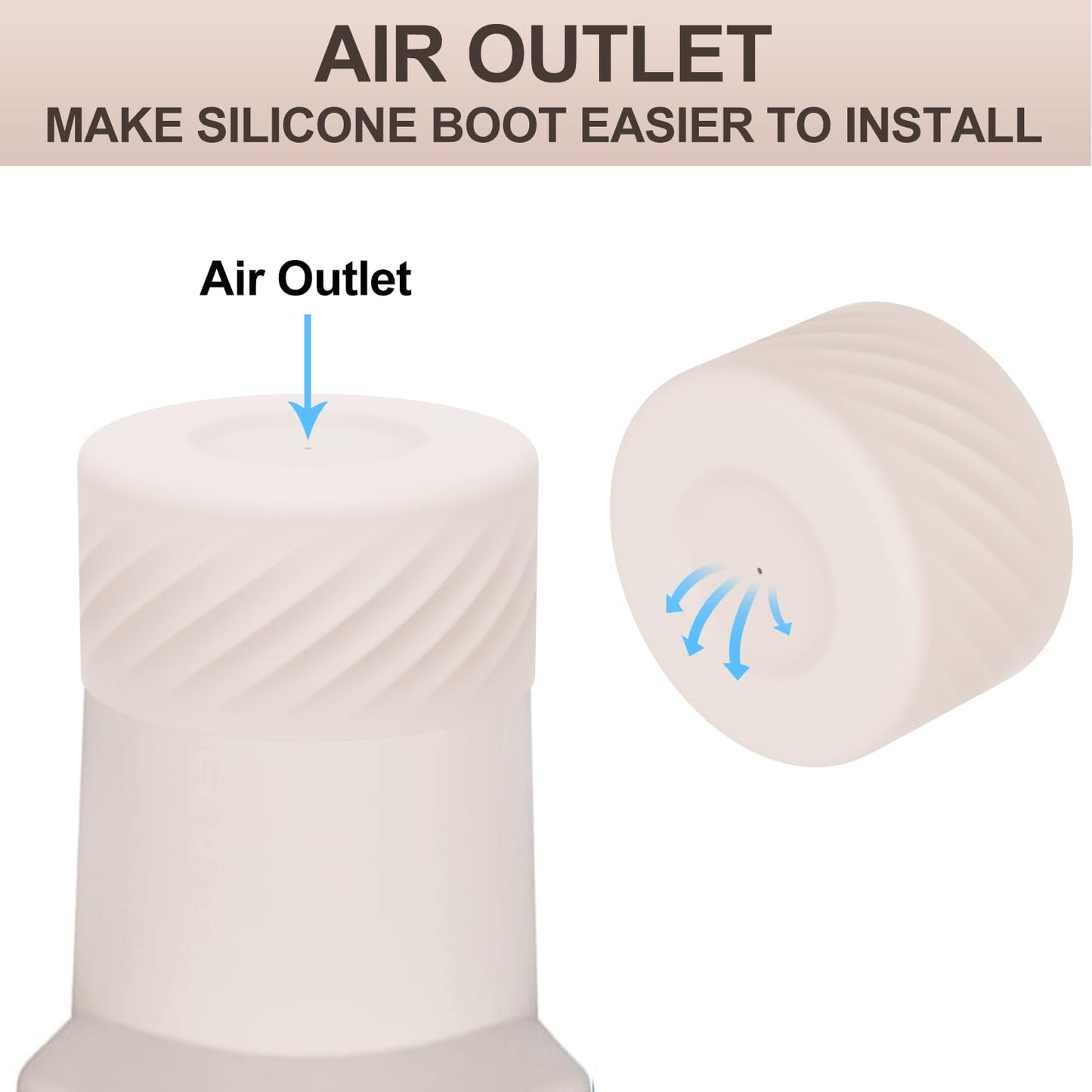 Affute Protective Silicone Boot for Stanley Quencher H2.0 40 oz & IceFlow Flip 20 oz 30 oz and hydroflask 12-24 oz, Anti-Slip Bottle Bottom Sleeve Cover (Rose Quartz)