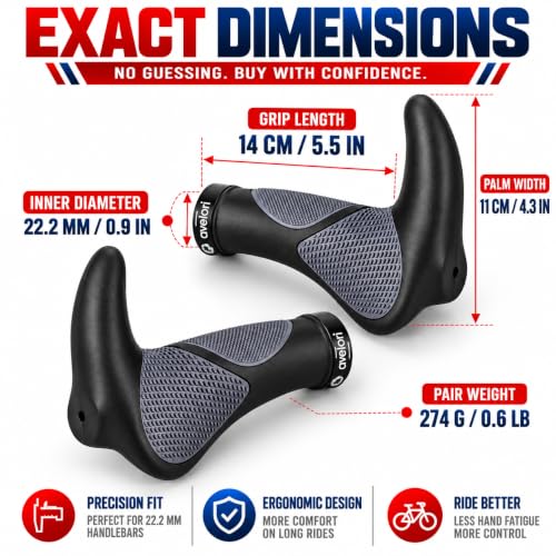 Bike Comfort Kit with Wide Memory Foam No-Nose Saddle & Ergonomic Handlebar Grips