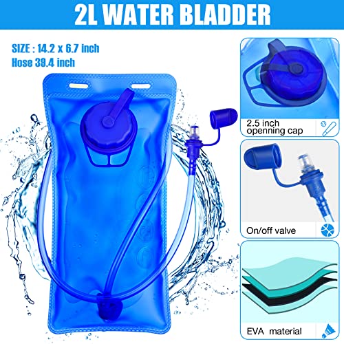 Hydration Backpack Set with 2L Water Bladders - Black, Blue, Green - 3 Pack