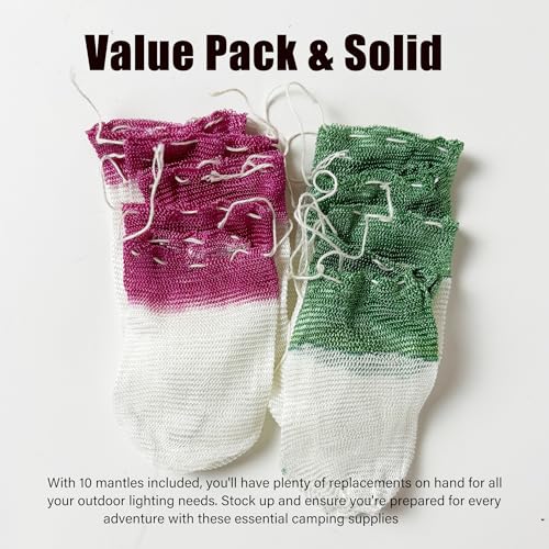 Propane Lantern Mantles, 10 Pack, String Tie for Outdoor Camping Lanterns, Easy Install