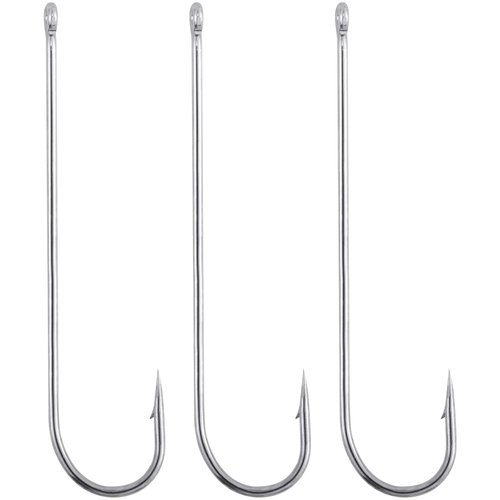 Dr.Fish 100 Pack Aberdeen Hooks Freshwater Fishing Hooks, Extra Long Shank Light Wire, Crappie/Bass/Bream/Bluegill/Panfish Fishing #4