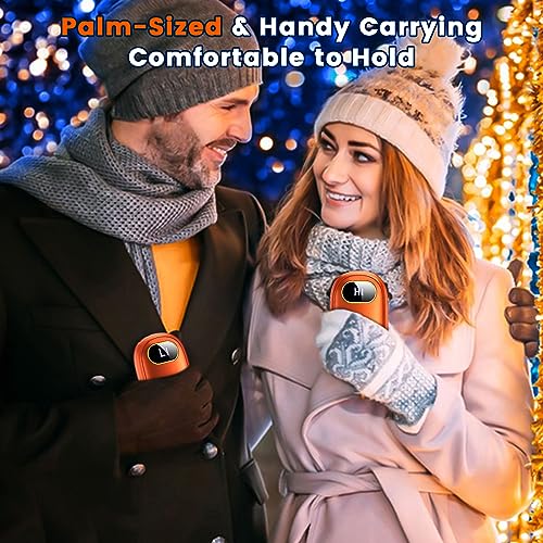 Rechargeable Hand Warmers with Flashlight & LED Display 2 Pack - Orange