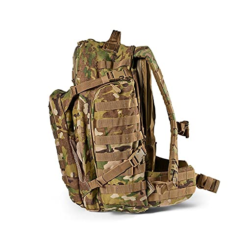 5.11 Tactical Backpack, RUSH 72 2.0 Military Survival Molle Back Pack with Laptop Compartment, Large, 55L, Multicam, Style 56566ABR