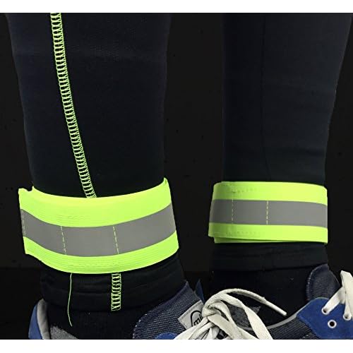 Reflective Bands for Night Walking Reflective Arm Bands for Runners Reflective Wristbands Reflective Ankle Bands Cycling Reflective Running Gear Bike Pant Leg Strap Bicycle Pants Clips