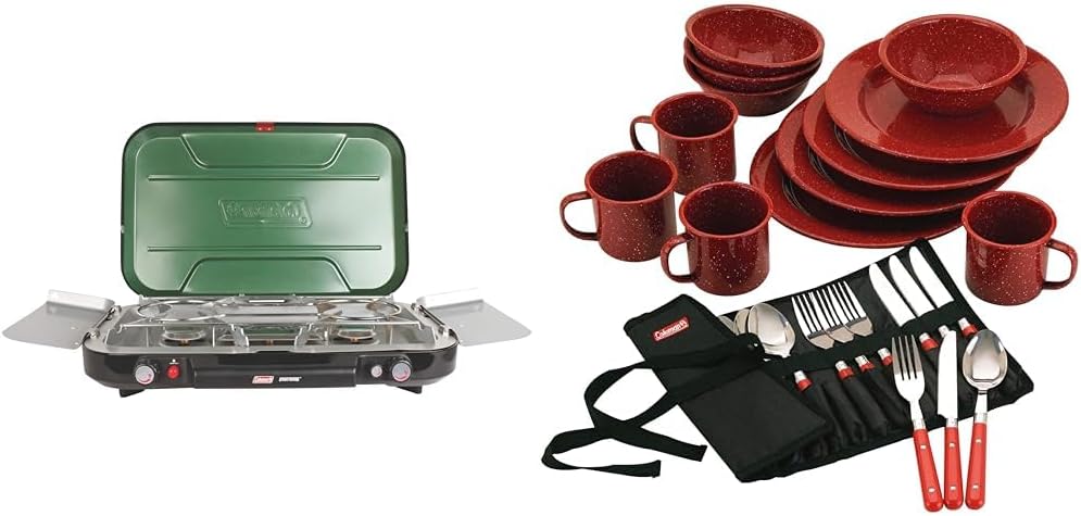 Coleman Classic 3-Burner Propane Camping Stove with InstaStart Ignition, Portable Cooktop with 3 Adjustable Burners & 28,000 BTUs of Power for Camping, Tailgating, Grilling, Hunting & More