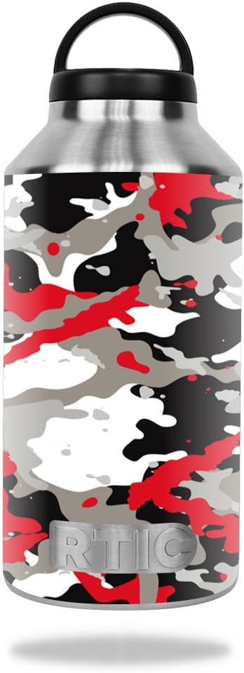 MightySkins Skin Compatible with RTIC 64oz Bottle (2016) wrap Cover Sticker Skins Red Camo