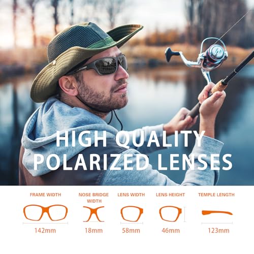 Suoso Polarized Sports Sunglasses A6 Silver - UV400 Wrap Around Goggles for Driving Fishing