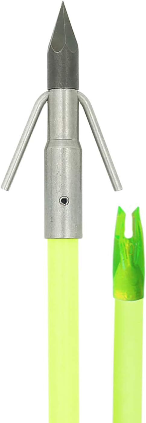 Muzzy Classic Chartreuse Fiberglass Bowfishing Fish Arrow with Nock Installed