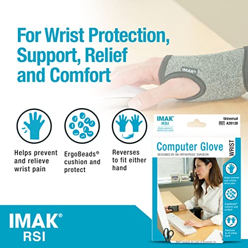 RSI Computer Glove Wrist Brace for Carpal Tunnel Relief Support - Breathable Compression