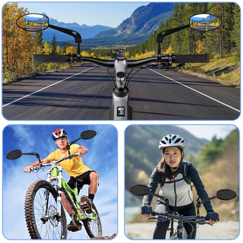 Handlebar Bike Mirror - Universal Fit Bicycle Rearview Mirror with Adjustable Rotation