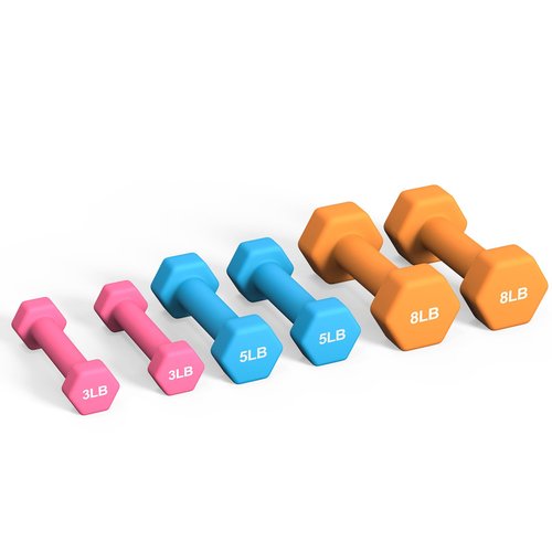 Portzon Weights Dumbbells Set with Various Color and Weights and Compatible, 1-15 LB, Anti-Slip, Anti-roll, Hex Shape