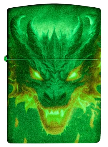 Glow in The Dark Zippo Lighter - Green Glowing Dragon Variant