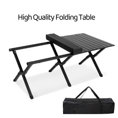 ZYAWP Folding Camping Table with Carry Bag Lightweight Roll-Up Table Aluminum Folding Camp Table That Fold Up Portable Beach Table for Hiking BBQ Party