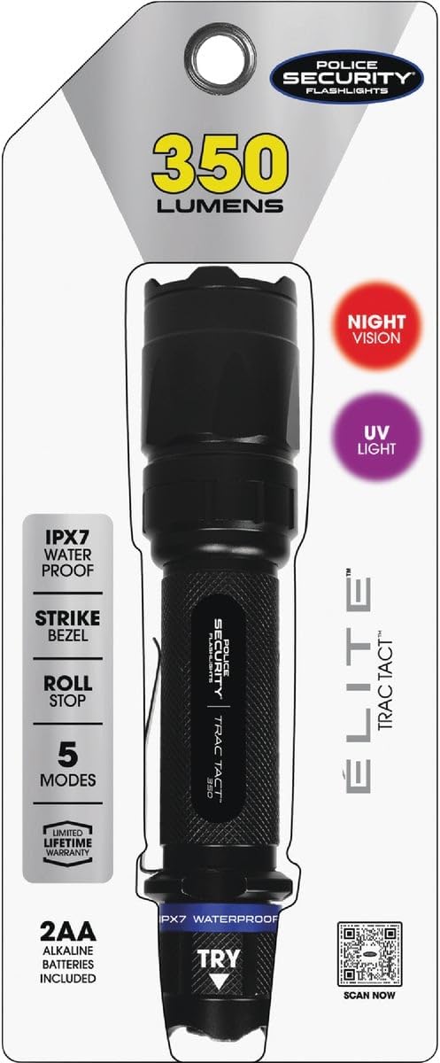 Police Security Trac Tact 2AA Flashlight LED| 230 Lumens | Soft Switch Button