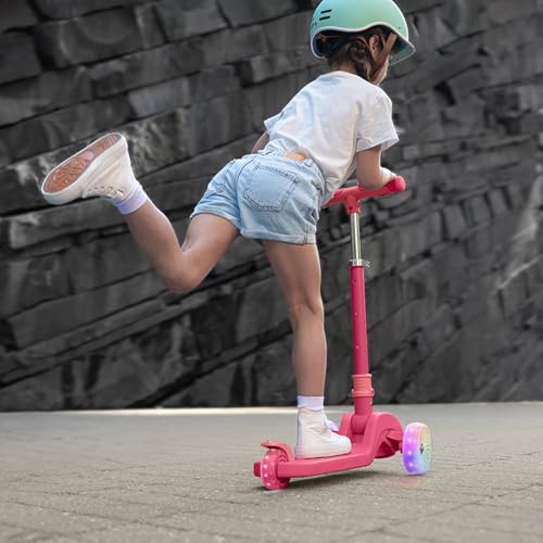 Jetson 3-Wheel Light-Up Kick Scooter, Lights on Stem & Wheels, Height Adjustable Handlebar, Rear Brake, Foldable, Ages 3+