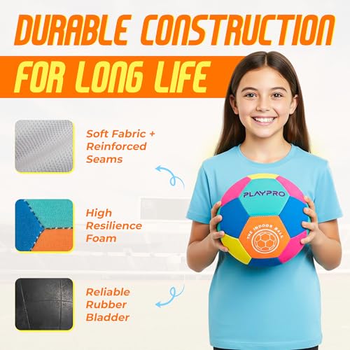 Pink Indoor Soccer Ball Size 4 Soft Foam Kids Soccer Ball for Home Play