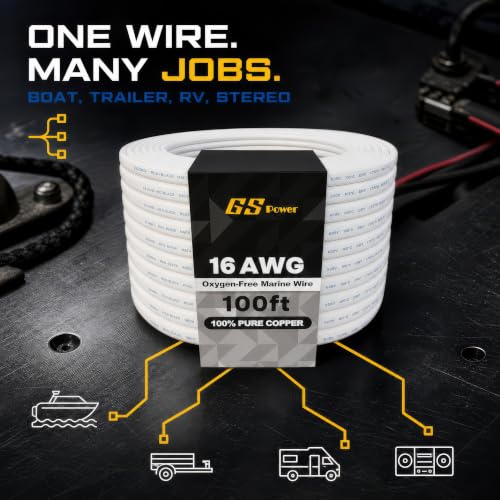 16 AWG Marine Duplex Wire - 100 Ft Tinned Copper Boat Wiring - Saltwater Rated