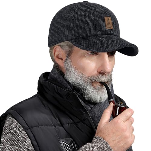 Men's Winter Outdoor Golf Hat Black Cotton - Sport Baseball Dad Cap