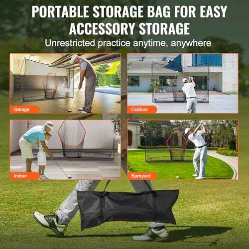 VEVOR Golf Practice Net, Indoor Hitting Net for Baseball, Hockey, Soccer, Heavy Duty Nylon DIY Ball Net, Sports Netting Barrier for Backyard Driving Training Swing