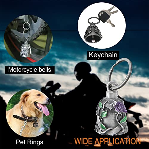 Purple Motorcycle Ride Bell for Bikers, Spirit Key Chain & Luck Accessory