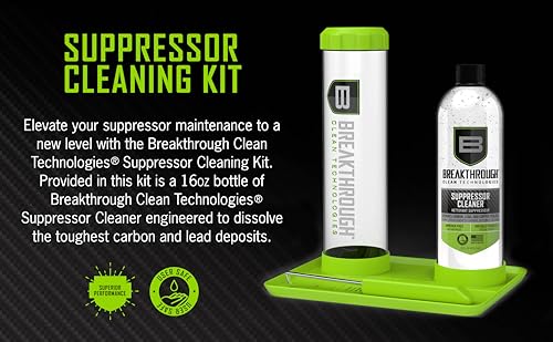 Suppressor Cleaning Kit with 16oz Cleaner & Tools for Firearms Maintenance