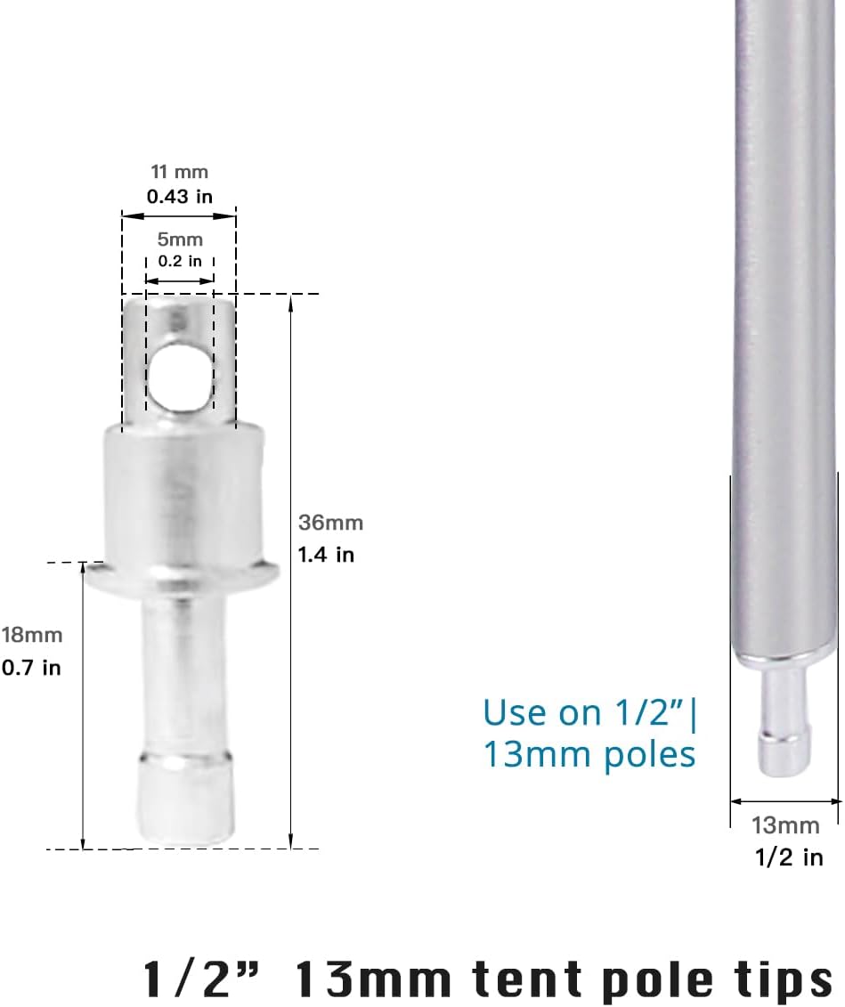Aluminum Tent Poles Male End Tips Replacement Accessories Spare End Plugs